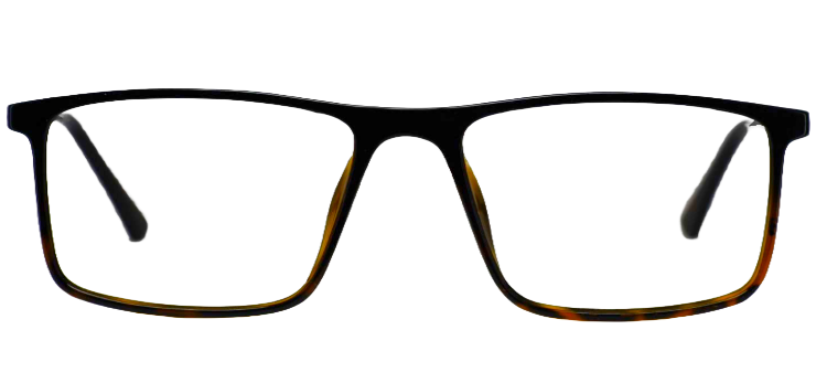 Cliqlens Cool Square Eyeglasses Frame BHY -Black And Leopard Dual Tone