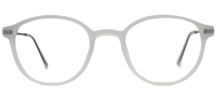 Cliqlens Cool Round Frame Eyeglasses vfr-Matte Transparent