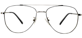 Cliqlens Cool Aviator Frame Eyeglasses GRRY-Black Silver Dual Tone