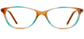 Cliqlens Smart Cat Eye Frame Eyeglasses Sheet-Orange Blue Dual Tone