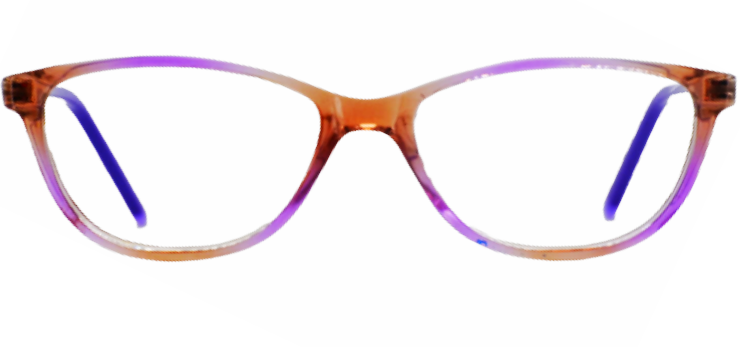 Cliqlens Smart Cat Eye Kids Eyeglasses Frame-ORANGE PURPLE DUAL TONE