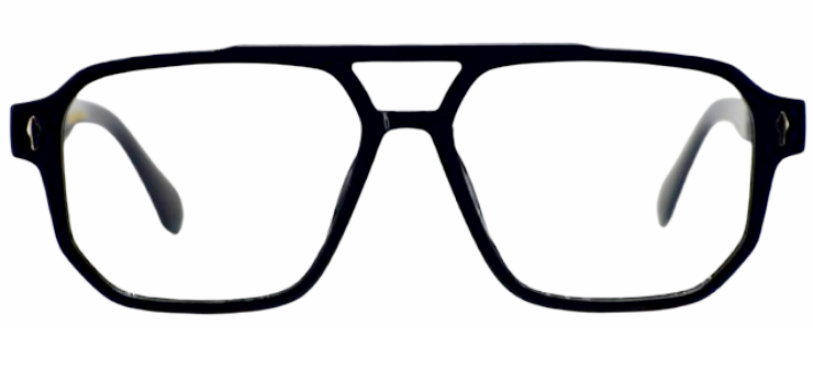 Cliqlens Studio Classy Square Double Bar Frame Eyeglasses For Men's-Black