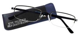 Black Rectangle Metal Supra Unisex Reading Glasses