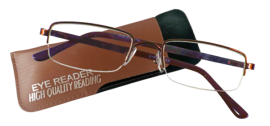 Copper Brown Metal Supra Rectangle Unisex Reading Glasses