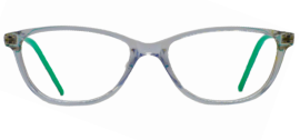 Cliqlens Smart Cat Eye Frame Eyeglasses Transparent With Green Side