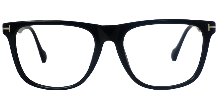 Unisex square eyeglasses with durable sheet frame in modern minimalist style