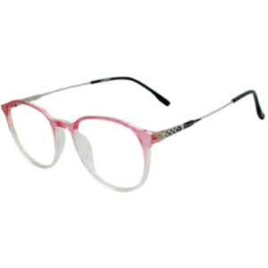 JackBerry Full Rim Pink Dual Round Sheet Eyeglasses for Men and Women