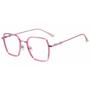 Cliqlens Studio Full Rim Pink square metal sheet eyeglasses for men and Women