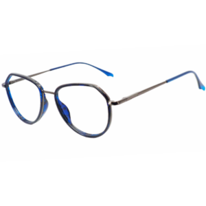 Cliqlens Studio Full Rim Black Blue dual Aviator Metal eyeglasses for Men and Women
