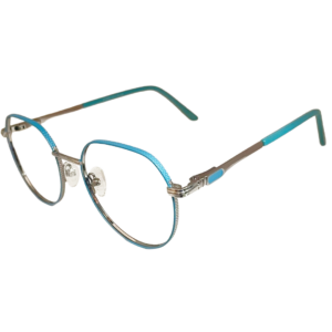 Cliqlens Full Rim Light blue Dual round metal eyeglasses for men and Women