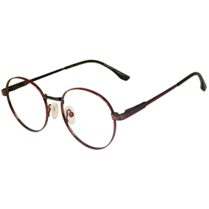 Cliqlens Full Rim Black & Copper Brown round metal eyeglasses for men and Women