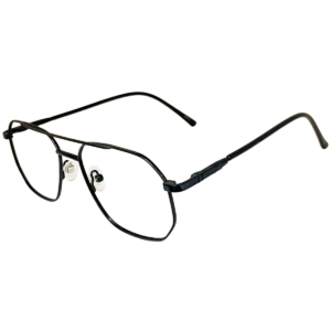Cliqlens Studio Full Rim Black Square Double Bar Metal Eyeglasses for Men