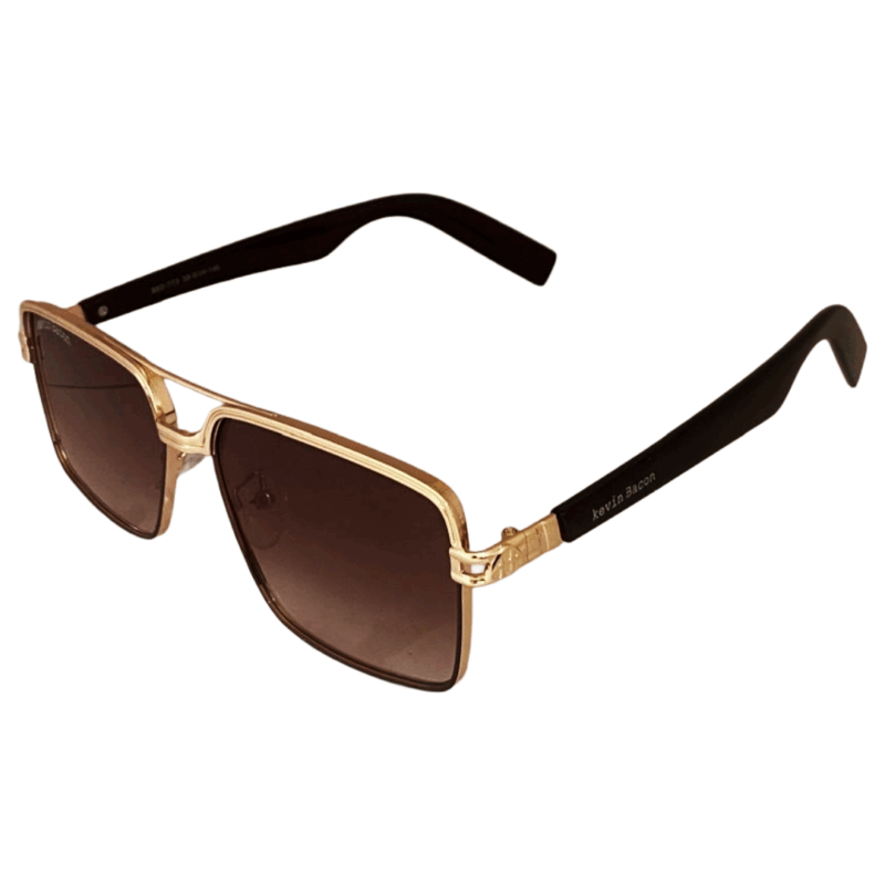 Stylish Golden with light brown lens Full Rim Sunglasses for Men & Women cliqlens kevin bacon metal square sunglasses for men and women
