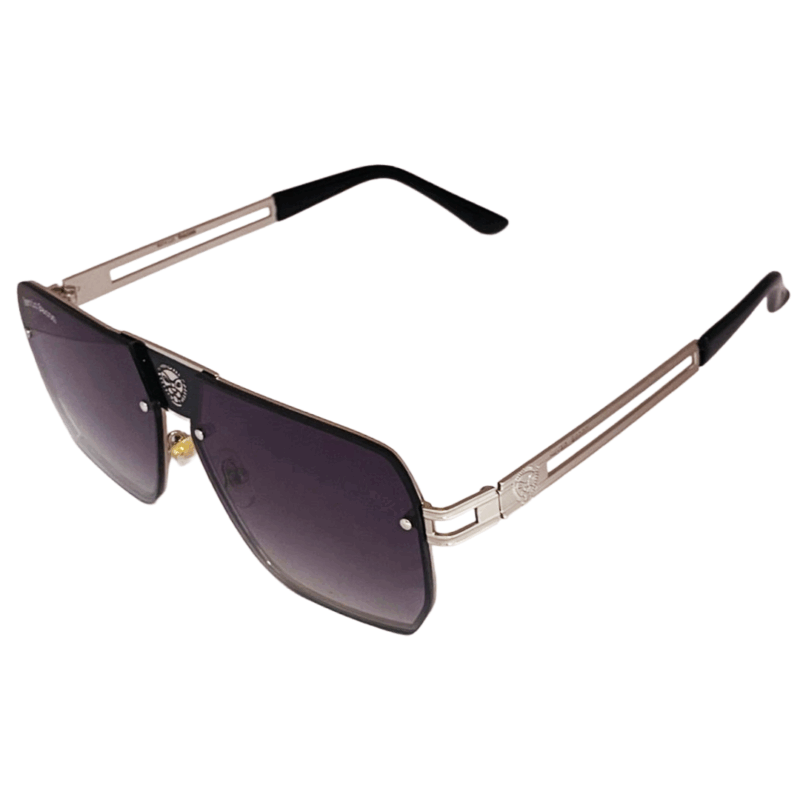 Stylish Silver with black lens Full Rim Square Metal Sunglasses for Men & Women cliqlens kevin bacon square metal sunglasses for men and women