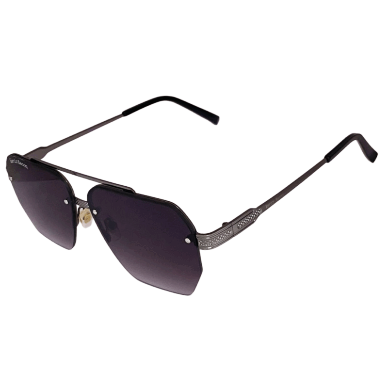 Stylish Gun metal with black lens Half Rim Square Metal Sunglasses for Men & Women cliqlens kevin bacon square metal sunglasses for men and women