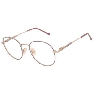 Cliqlens Full Rim Light Purple, Gun metal round metal eyeglasses for men and Women