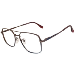 Cliqlens Full Rim copper brown Square Double Bar Metal Eyeglasses for Men and Women