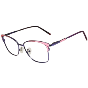 Cliqlens Full Rim (Dual) Purple & Pink Cat Eye Metal eyeglasses for Women