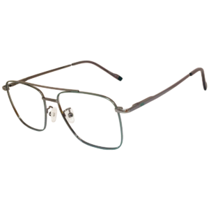 Cliqlens Full Rim Green Black Square Double Bar Metal Eyeglasses for Men and Women