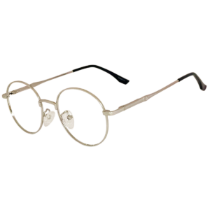 Cliqlens Full Rim black and silver round metal eyeglasses for men and Women