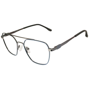 Cliqlens Full Rim Navy & Black Square Double Bar metal eyeglasses for men and Women