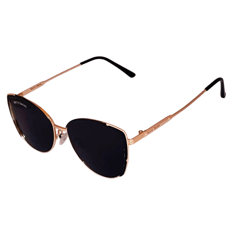 Stylish golden black with black lens Full Rim metal cat-eyed Sunglasses for Women cliqlens kevin bacon cat eye metal sunglasses for women