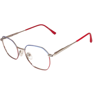 Cliqlens Studio Full Rim Red blue dual Round metal eyeglasses for Men and Women