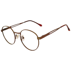 Cliqlens Full Rim copper brown round metal eyeglasses for men and Women