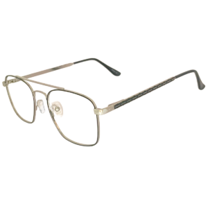 Cliqlens Full Rim Black & Silver Square double bar metal eyeglasses for Men and Women