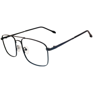 Cliqlens Full Rim Black Square Double Bar Metal Eyeglasses for Men and Women