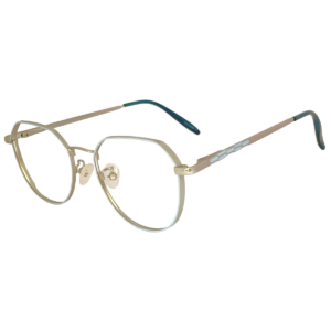 Cliqlens Full Rim blue and silver round metal eyeglasses for men and Women