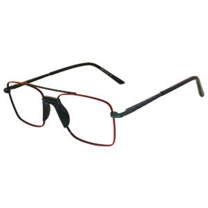 Cliqlens Full Rim Red and black Square Double Bar Metal Eyeglasses for Men and Women