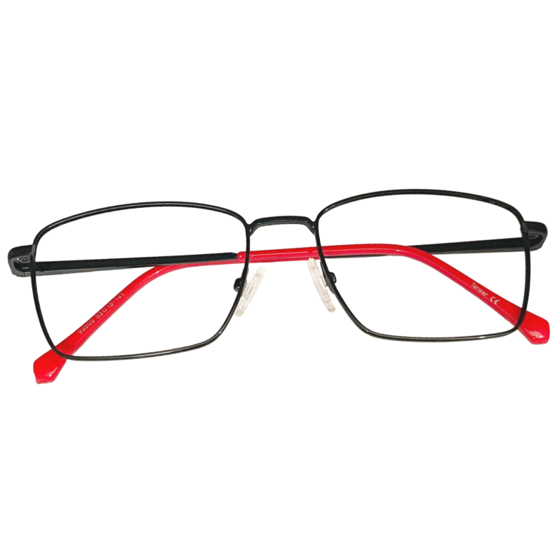 Black Rectangle Metal Eyeglasses