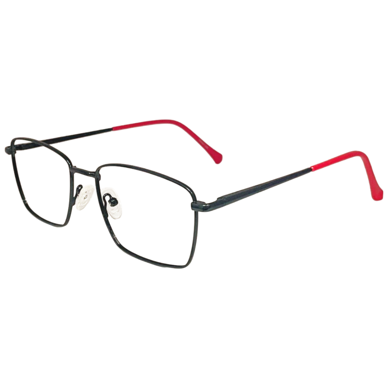 Black Rectangle Metal Eyeglasses