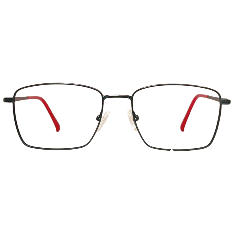 Black Rectangle Metal Eyeglasses