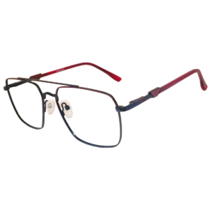 Cliqlens Full Rim black and brown Square Double Bar Metal Eyeglasses for Men and Women