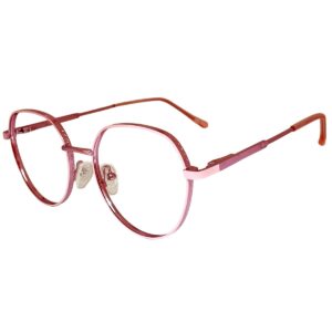 Cliqlens Studio Full Rim  Light Pink round metal eyeglasses for Men and Women