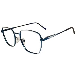 Cliqlens Studio Full Rim Grey And Navy Square Metal eyeglasses for Men and Women