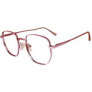 Cliqlens Studio Full Rim Pink Geometry metal eyeglasses for Men and Women
