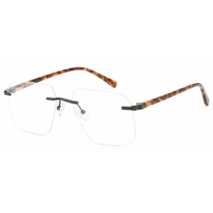 JackBerry Rimless Square metal side eyeglasses for men and women