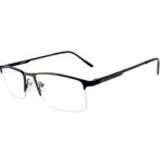 Black Half Rim Square Metal Eyeglasses