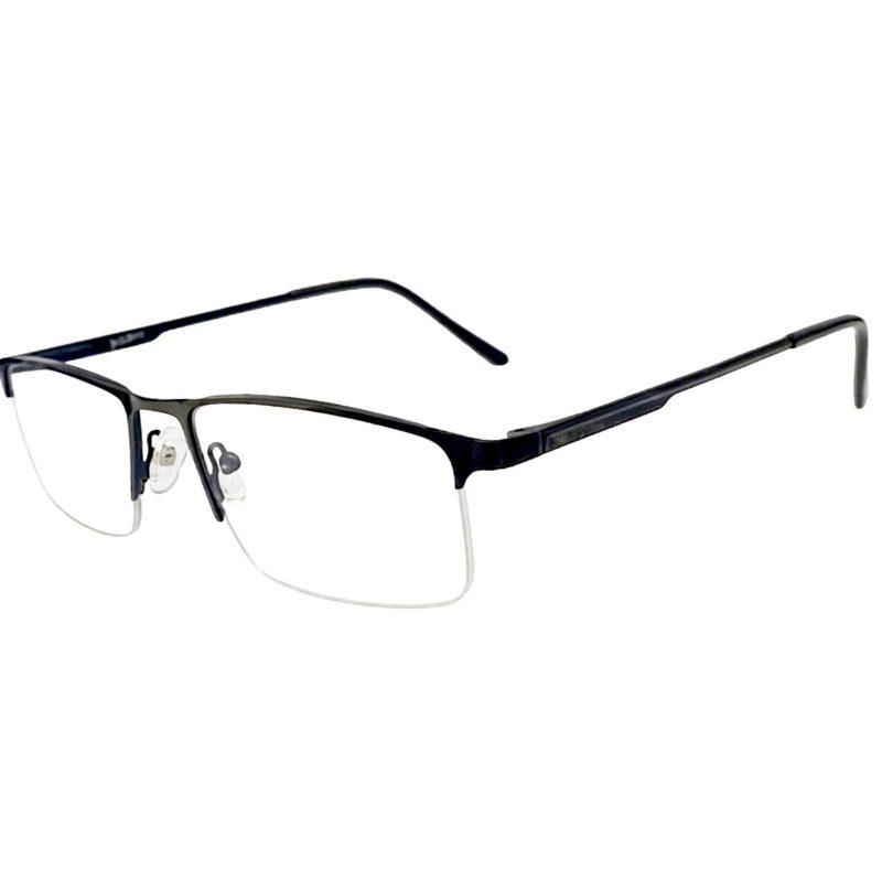Black Half Rim Square Metal Eyeglasses