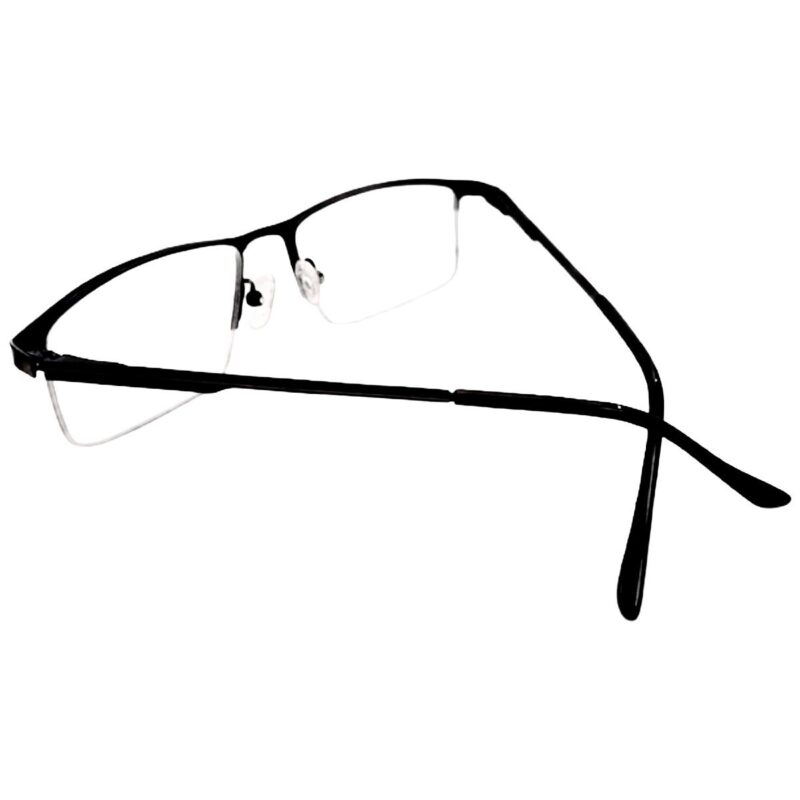 Black Half Rim Square Metal Eyeglasses