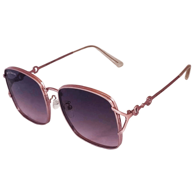 b85-53 cliqlens kevin bacon square metal pink and purple sunglasses for women