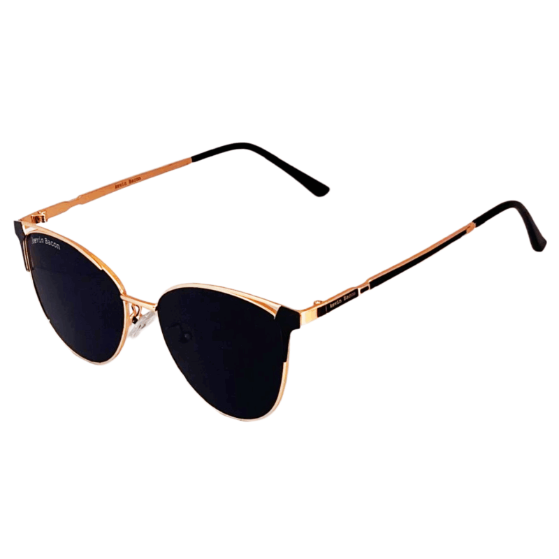 G95-240-black Cliqlens kevin bacon black golden cat eye metal sunglasses for women