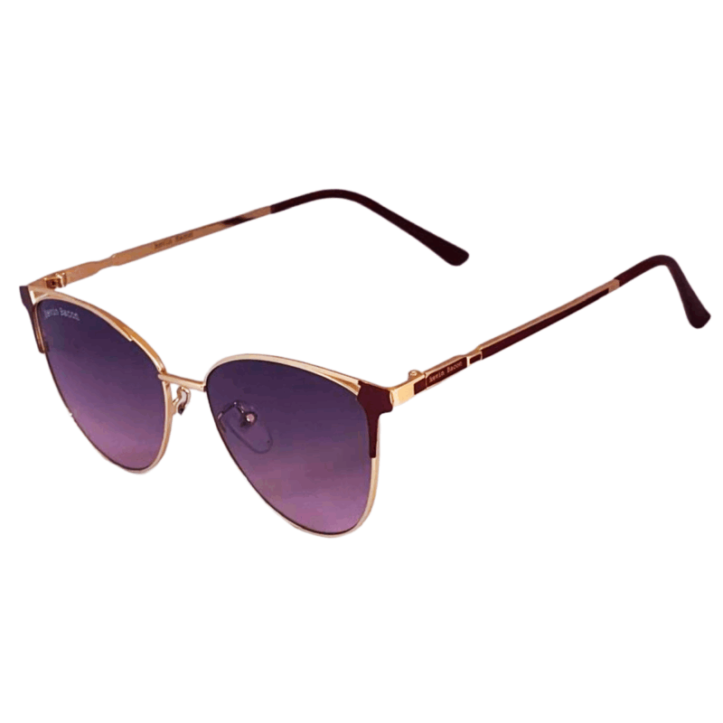 g95-240-vine golden with purple lens Cliqlens kevin bacon cat eye sunglasses vine rim with purple lenses for women