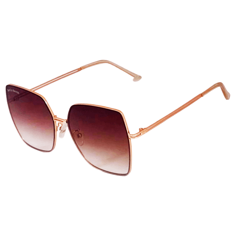 B85-38-golden brown Cliqles kevin bacon square metal sunglasses golden and brown for women