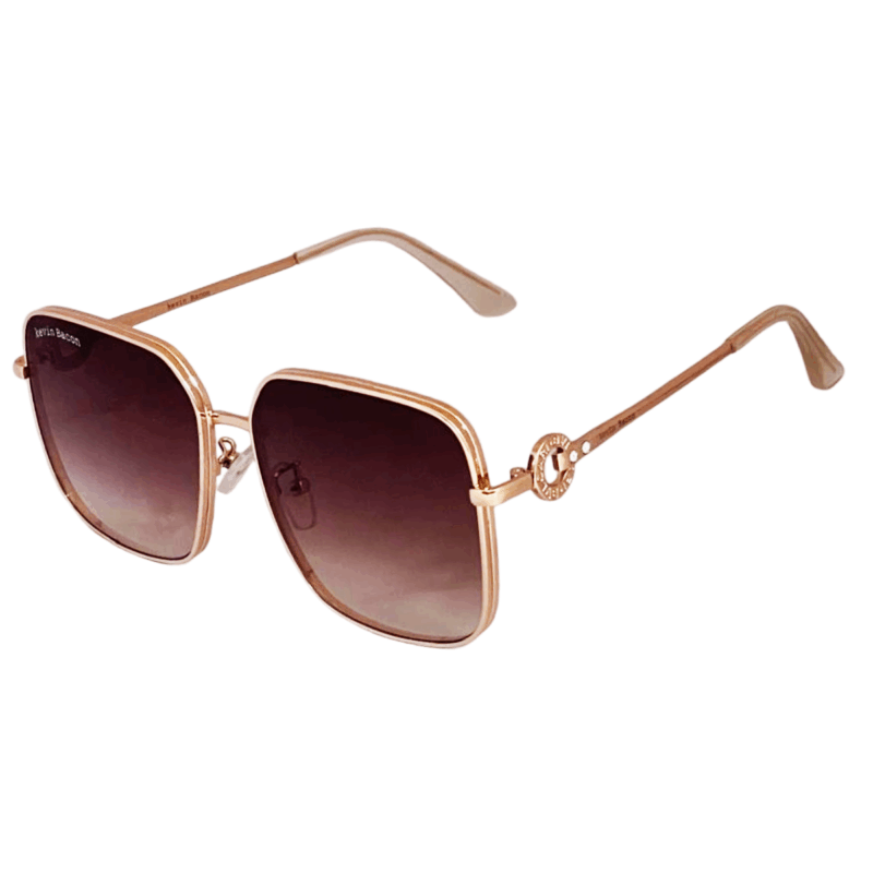 Cliqlens kevin bacon square golden and brown metal sunglasses for men and women