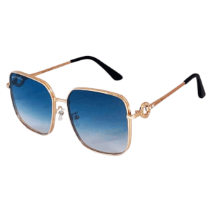 Cliqlens kevin bacon square metal golden and blue sunglasses for men and women