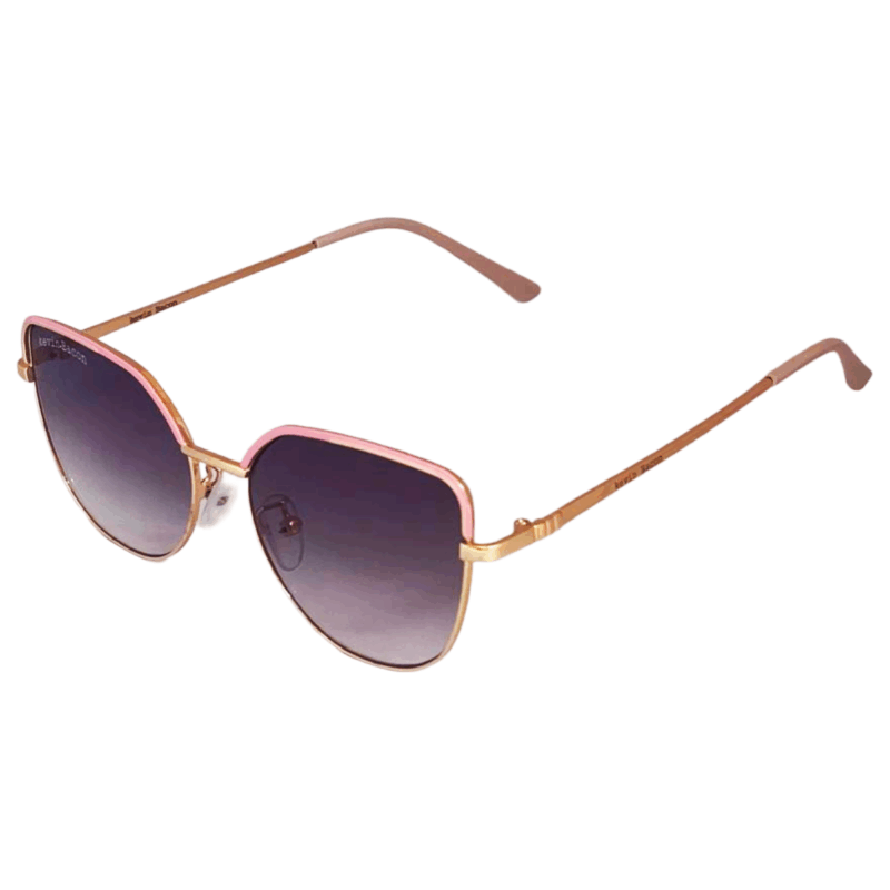 Cliqlens kevin bacon cat eye golden pink rim with blacck lens sunglasses for women